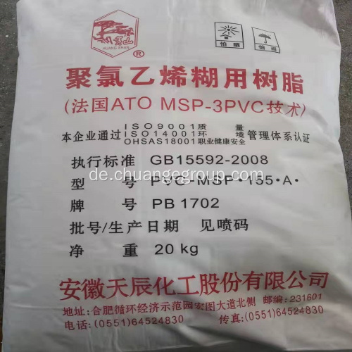 Anwei Tianchen PVC Polyvinylchloridpaste Harz PB1702